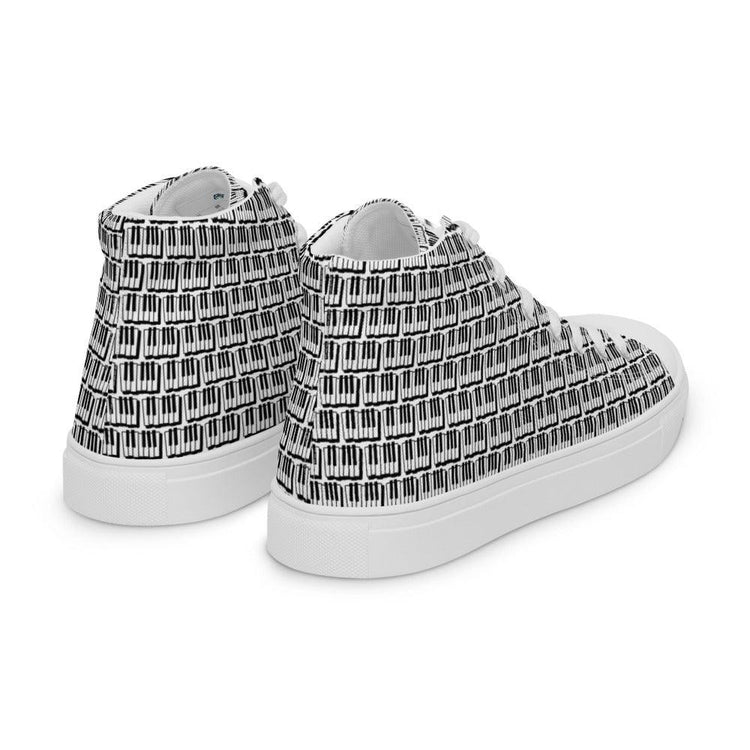 Piano Keys Men’s High Top Canvas Shoes - MessyBunFun - Your Destination for Stylish Unisex Clothing, Tops and bottoms - MessyBunFun.com