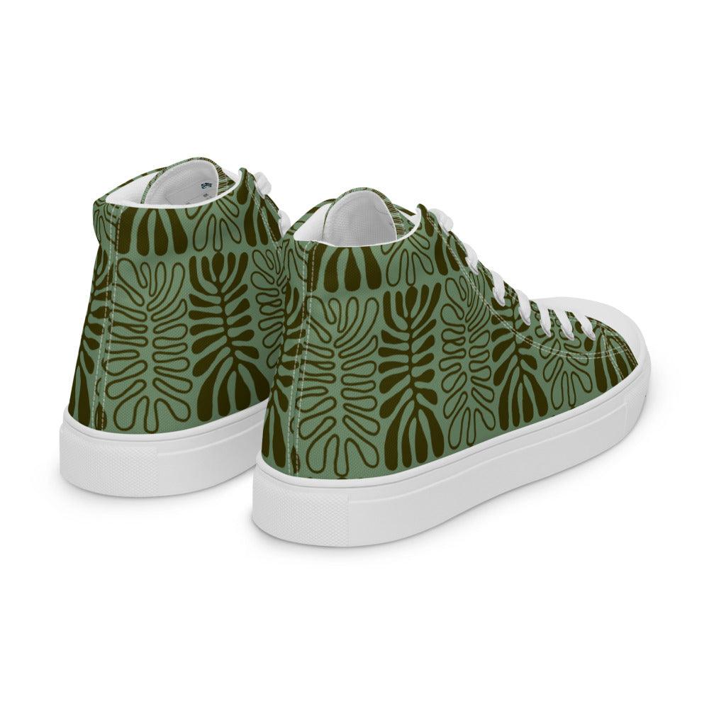 Tropical Forest Men’s High Top Canvas Shoes - MessyBunFun - Your Destination for Stylish Unisex Clothing, Tops and bottoms - MessyBunFun.com