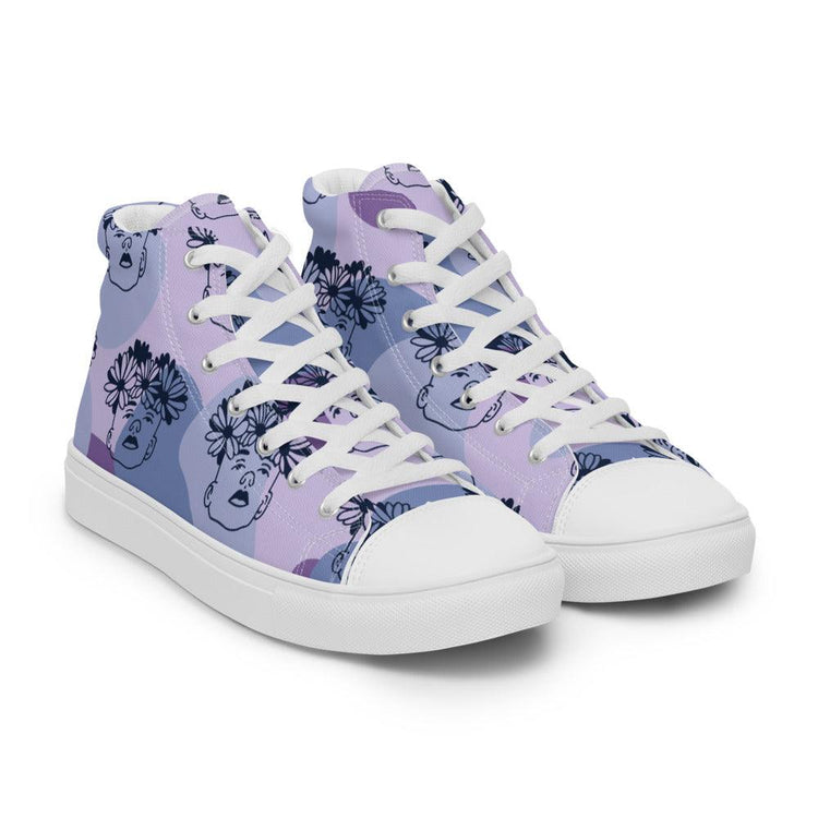 Shades of the Tropics Men’s High Top Canvas Shoes - MessyBunFun - Your Destination for Stylish Unisex Clothing, Tops and bottoms - MessyBunFun.com