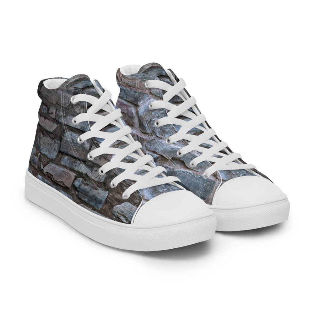 Stone Cold Men’s High Top Canvas Shoes - MessyBunFun - Your Destination for Stylish Unisex Clothing, Tops and bottoms - MessyBunFun.com