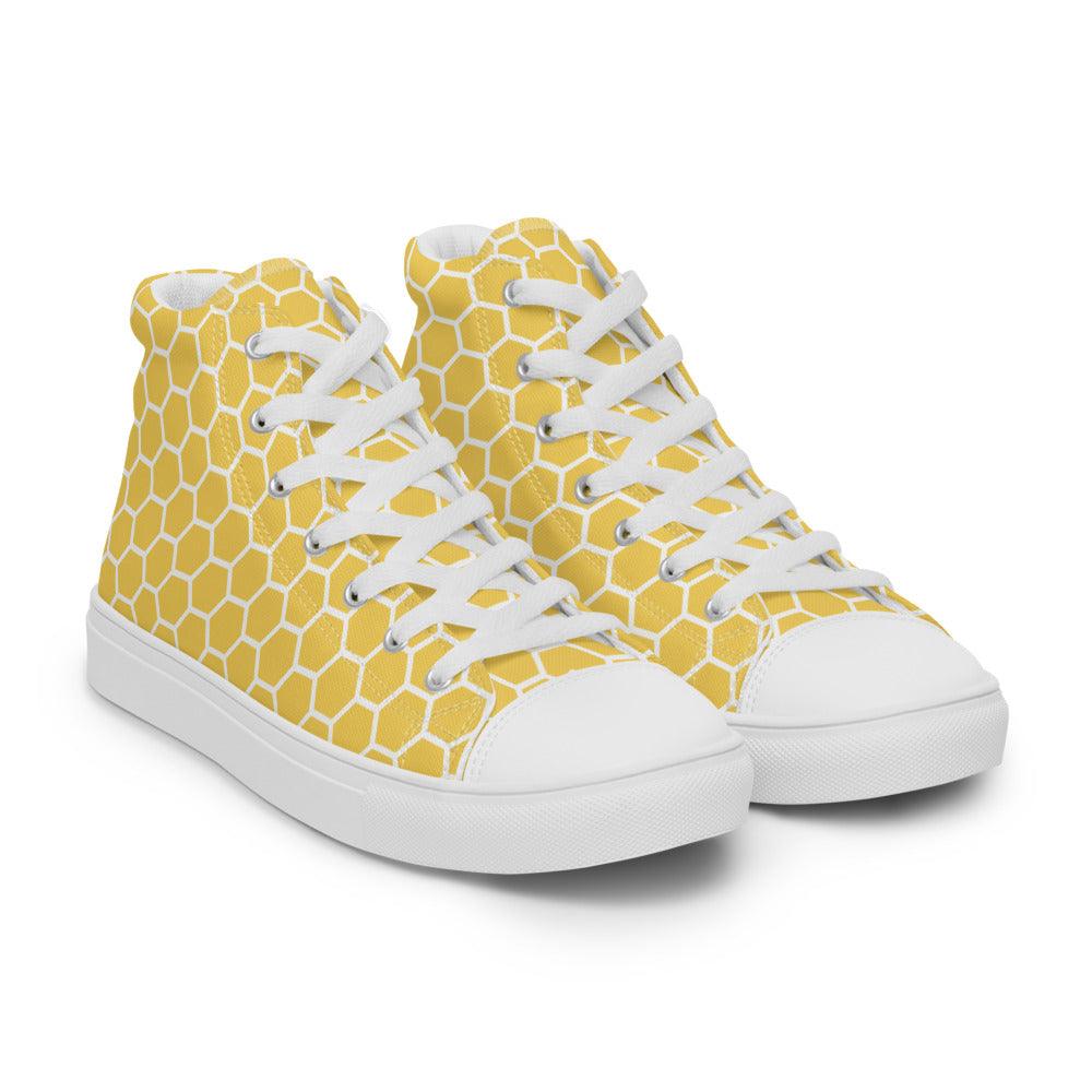 Honeycomb Men’s High Top Canvas Shoes