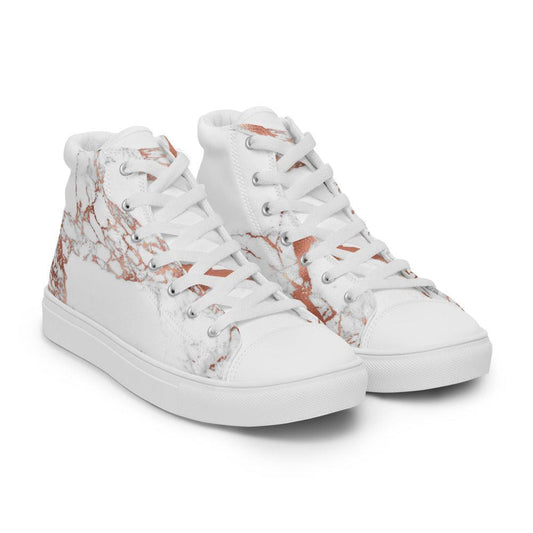 Bubble Gum White Splatter Men’s High Top Canvas Shoes - MessyBunFun - Your Destination for Stylish Unisex Clothing, Tops and bottoms - MessyBunFun.com