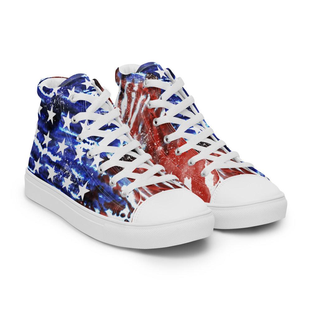 USA Racers Men’s High Top Canvas Shoes - MessyBunFun - Your Destination for Stylish Unisex Clothing, Tops and bottoms - MessyBunFun.com