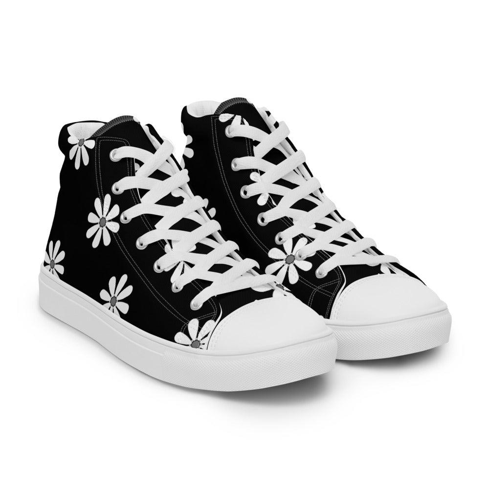 Black Daisey Men’s High Top Canvas Shoes - MessyBunFun - Your Destination for Stylish Unisex Clothing, Tops and bottoms - MessyBunFun.com