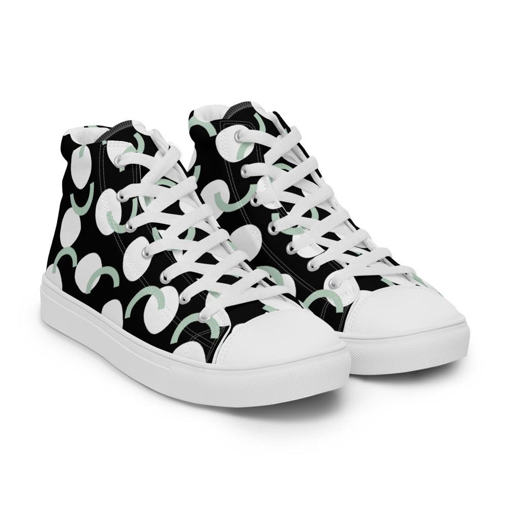 Elbow Noodles Men’s High Top Canvas Shoes - MessyBunFun - Your Destination for Stylish Unisex Clothing, Tops and bottoms - MessyBunFun.com