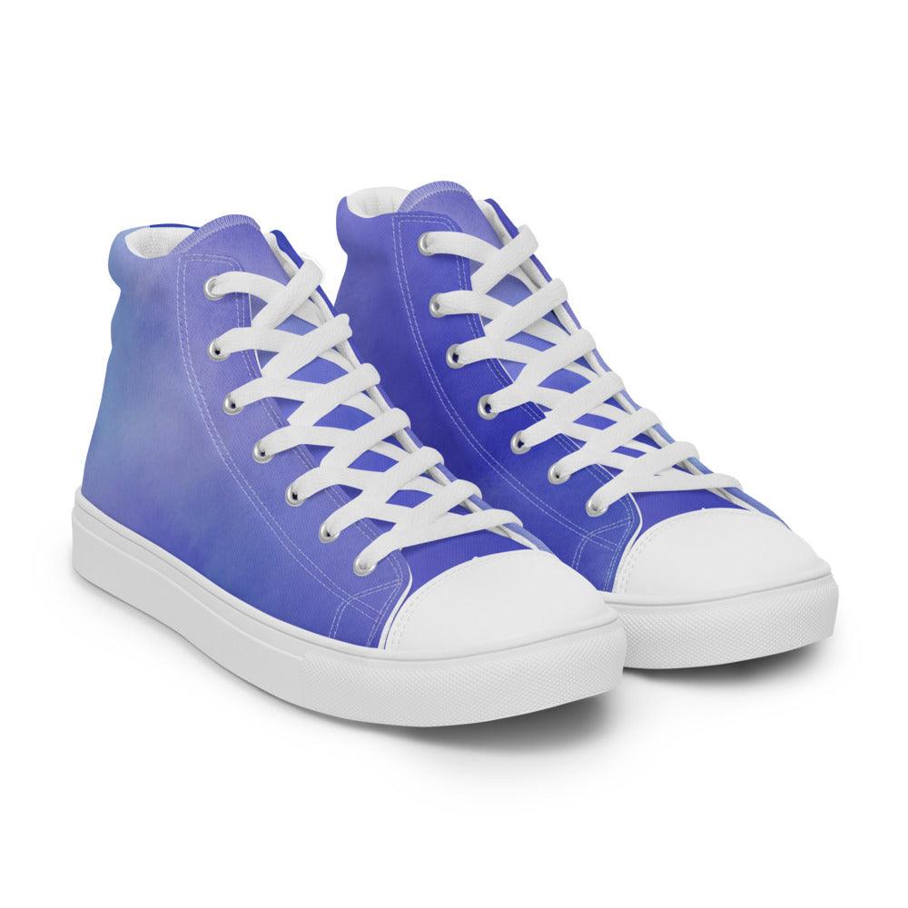 Purple Fog Men’s High Top Canvas Shoes - MessyBunFun - Your Destination for Stylish Unisex Clothing, Tops and bottoms - MessyBunFun.com