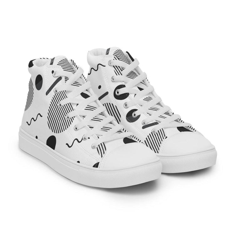 Party Time Men’s High Top Canvas Shoes - MessyBunFun - Your Destination for Stylish Unisex Clothing, Tops and bottoms - MessyBunFun.com