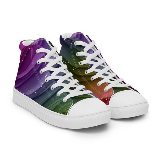 Fading Swirls Men’s High Top Canvas Shoes - MessyBunFun - Your Destination for Stylish Unisex Clothing, Tops and bottoms - MessyBunFun.com