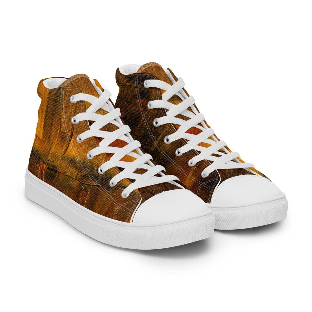 City Nights Men’s High Top Canvas Shoes - MessyBunFun - Your Destination for Stylish Unisex Clothing, Tops and bottoms - MessyBunFun.com