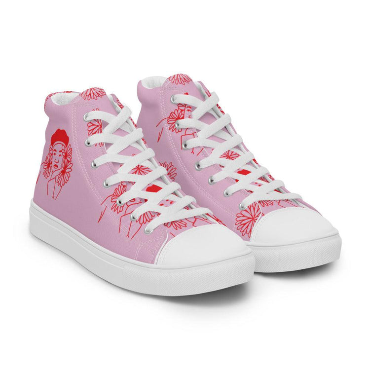 Island Dreams Men’s High Top Canvas Shoes - MessyBunFun - Your Destination for Stylish Unisex Clothing, Tops and bottoms - MessyBunFun.com