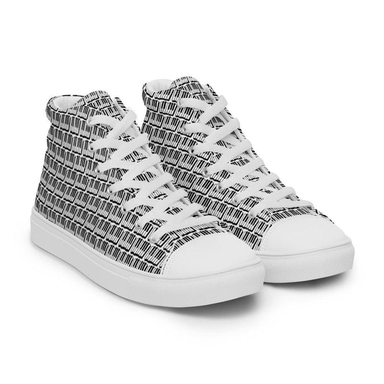 Piano Keys Men’s High Top Canvas Shoes - MessyBunFun - Your Destination for Stylish Unisex Clothing, Tops and bottoms - MessyBunFun.com