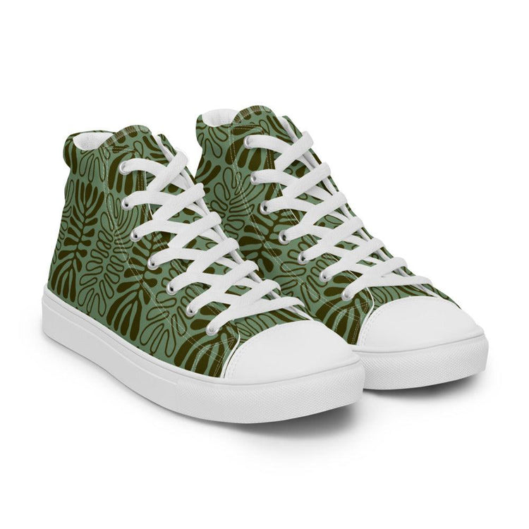 Tropical Forest Men’s High Top Canvas Shoes - MessyBunFun - Your Destination for Stylish Unisex Clothing, Tops and bottoms - MessyBunFun.com