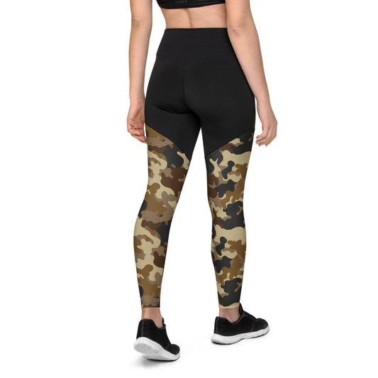 Brown Camouflage High Waisted Sports Leggings