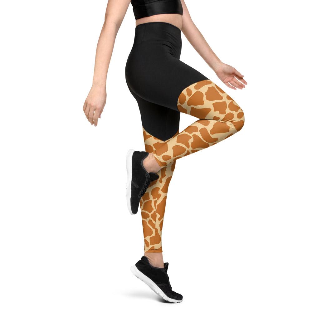 Giraffe Skin High Waisted Sports Leggings