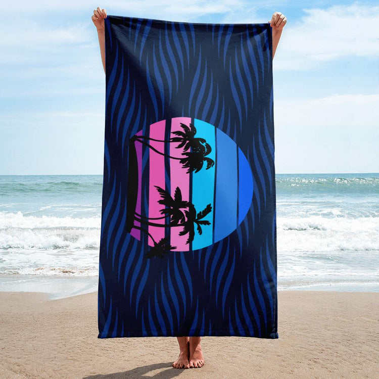 Retro Neon Beach Towel