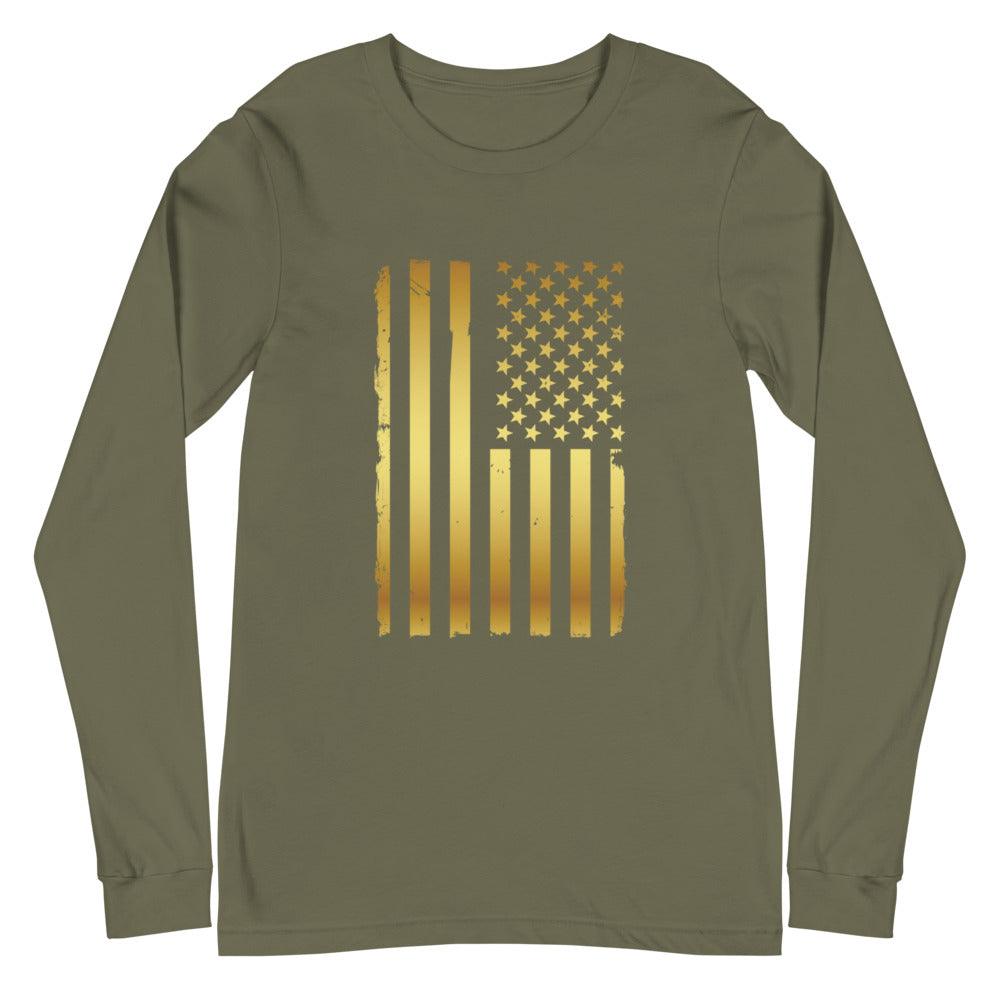 Gold Flag Unisex Long Sleeve T-Shirt