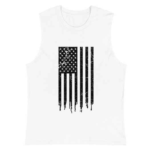 Distressed American Flag Muscle Shirt