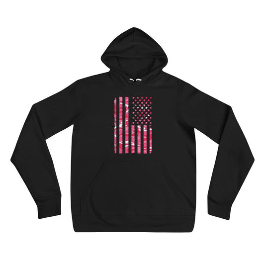 Vertical Pink Camo Flag Unisex Hoodie