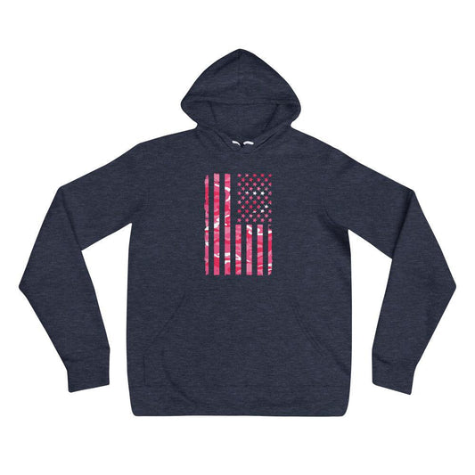 Vertical Pink Camo Flag Unisex Hoodie