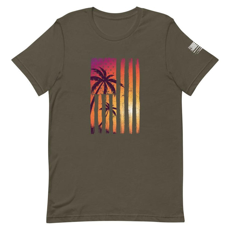 Orange Flag with Palm Trees Short-Sleeve Unisex T-Shirt