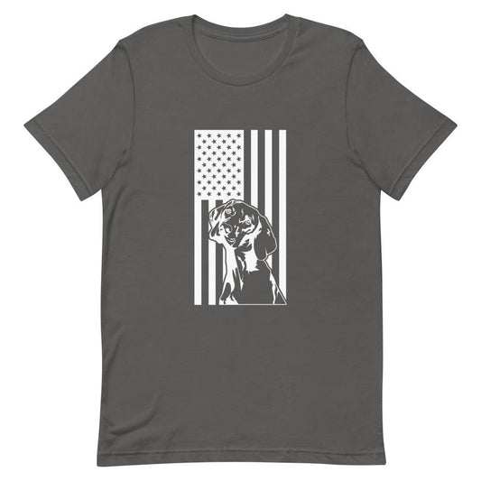 Hunting Dog on Flag Short-Sleeve Unisex T-Shirt