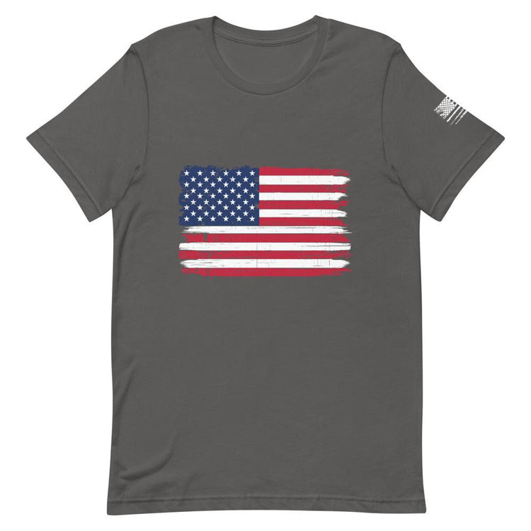 Bright Distressed American Flag Short-Sleeve Unisex T-Shirt
