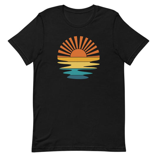 Retro Sunset Adult Unisex Short Sleeve T-Shirt - MessyBunFun - Your Destination for Stylish Unisex Clothing, Tops and bottoms - MessyBunFun.com