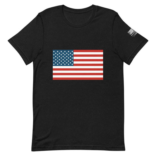 American Flag on Front and Left Sleeve Short-Sleeve Unisex T-Shirt