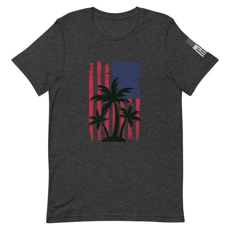 Palm Trees on American Flag Short-Sleeve Unisex T-Shirt