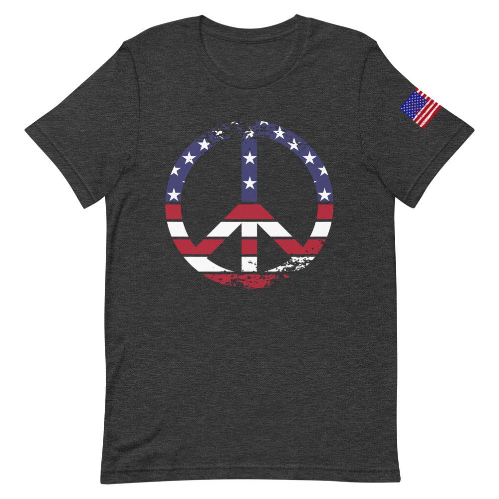 Peace Sign Flag Short-Sleeve Unisex T-Shirt