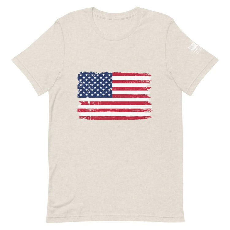 Bright Distressed American Flag Short-Sleeve Unisex T-Shirt