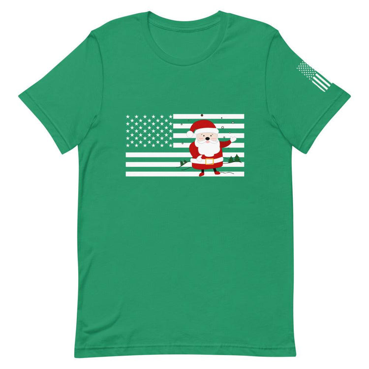 Santa on White Flag Short-Sleeve Unisex T-Shirt