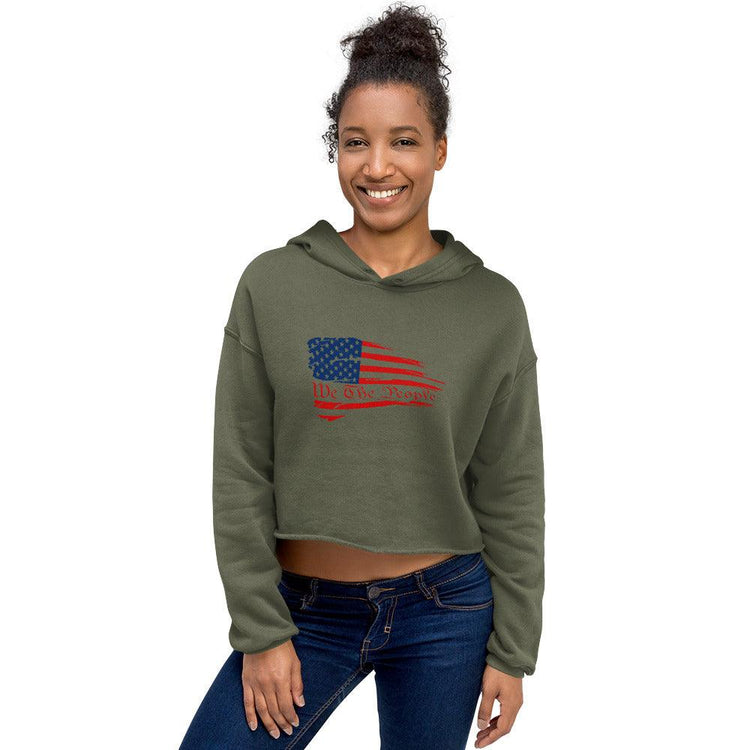 We The People Flag Crop Hoodie