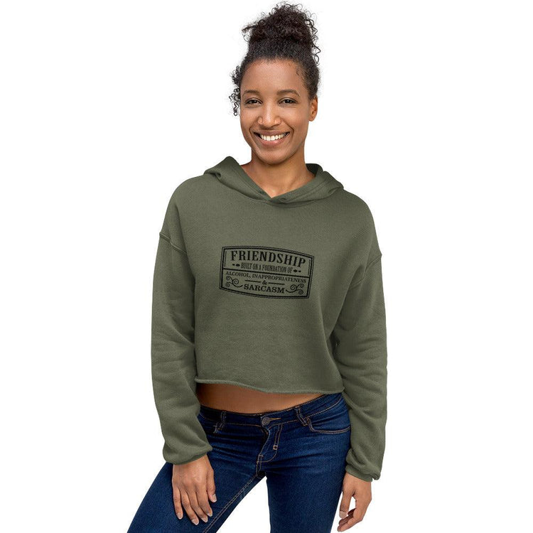 Friendship Crop Hoodie - MessyBunFun - Your Destination for Stylish Unisex Clothing, Tops and bottoms - MessyBunFun.com