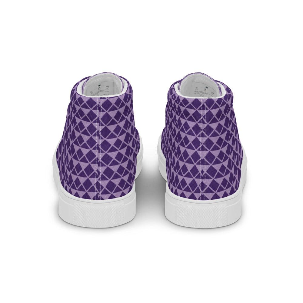 Purple Diamonds Women’s High Top Canvas Shoes - MessyBunFun - Your Destination for Stylish Unisex Clothing, Tops and bottoms - MessyBunFun.com