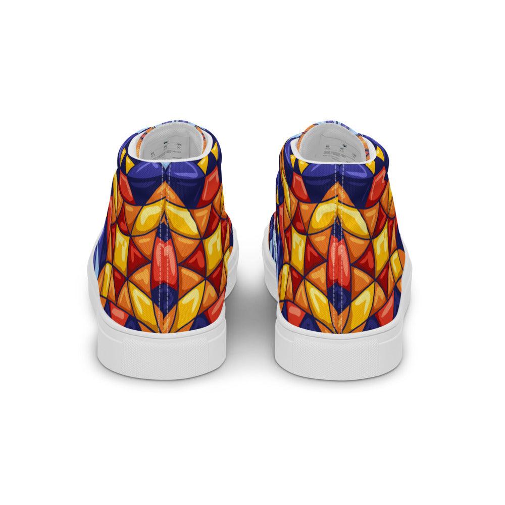 Stained Glass Women’s High Top Canvas Shoes - MessyBunFun - Your Destination for Stylish Unisex Clothing, Tops and bottoms - MessyBunFun.com