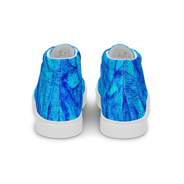 Blue on Blue Women’s High Top Canvas Shoes - MessyBunFun - Your Destination for Stylish Unisex Clothing, Tops and bottoms - MessyBunFun.com