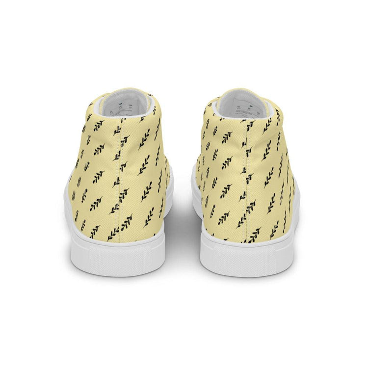 Yellow Leaf Women’s High Top Canvas Shoes