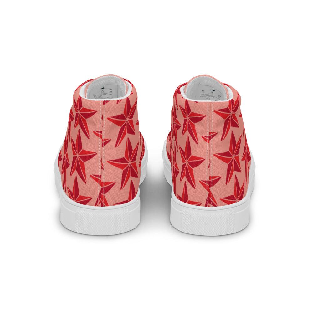 Red Star Women’s High Top Canvas Shoes - MessyBunFun - Your Destination for Stylish Unisex Clothing, Tops and bottoms - MessyBunFun.com