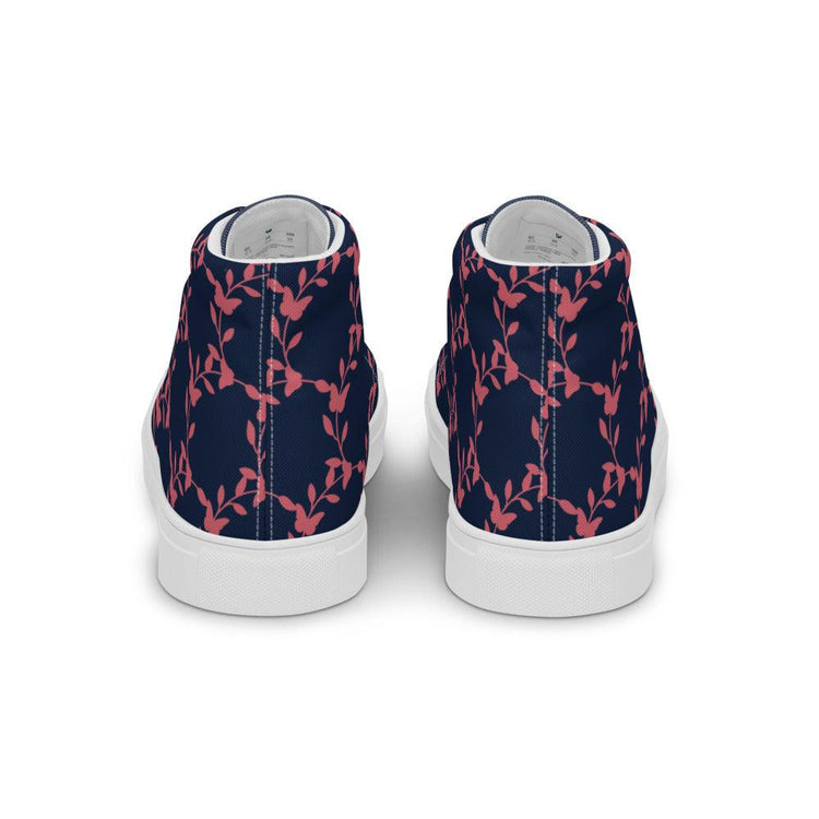 Red Vines on Black Women’s High Top Canvas Shoes - MessyBunFun - Your Destination for Stylish Unisex Clothing, Tops and bottoms - MessyBunFun.com