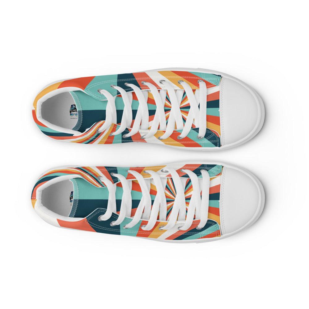 Sunny Day Women’s High Top Canvas Shoes - MessyBunFun - Your Destination for Stylish Unisex Clothing, Tops and bottoms - MessyBunFun.com