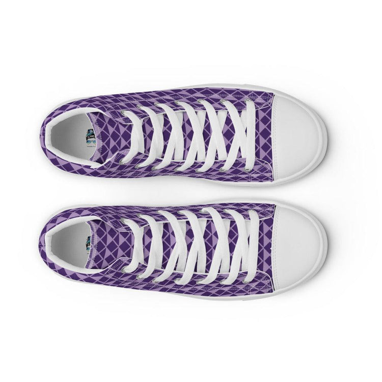 Purple Diamonds Women’s High Top Canvas Shoes - MessyBunFun - Your Destination for Stylish Unisex Clothing, Tops and bottoms - MessyBunFun.com