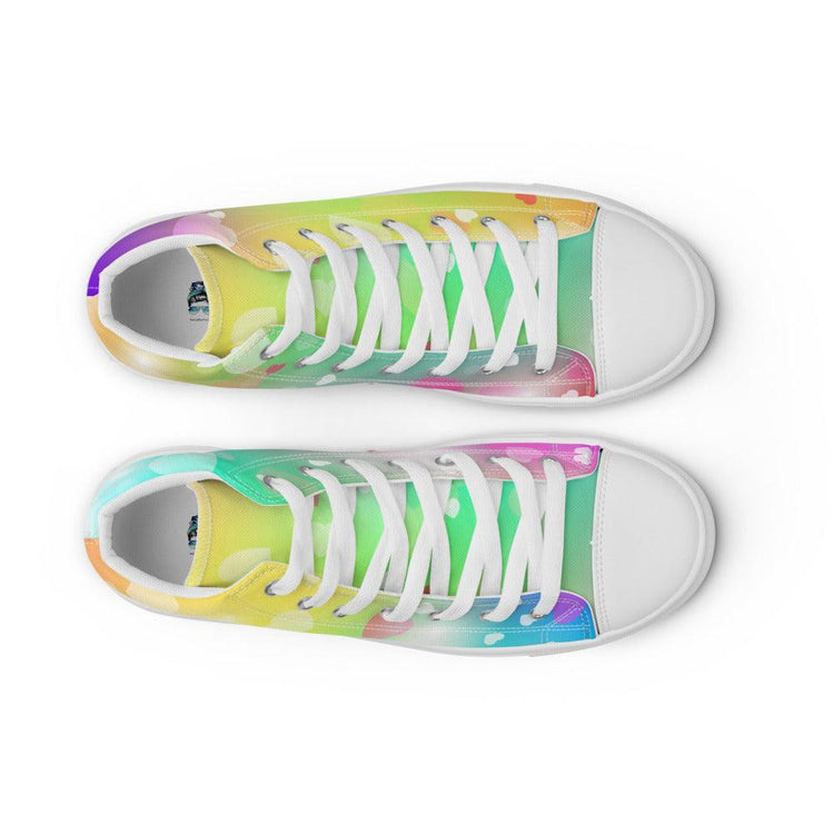 Neon Dreams Women’s High Top Canvas Shoes - MessyBunFun - Your Destination for Stylish Unisex Clothing, Tops and bottoms - MessyBunFun.com