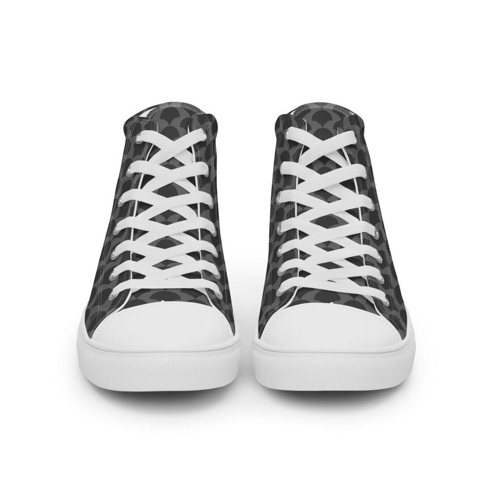 Black Fans Women’s High Top Canvas Shoes - MessyBunFun - Your Destination for Stylish Unisex Clothing, Tops and bottoms - MessyBunFun.com