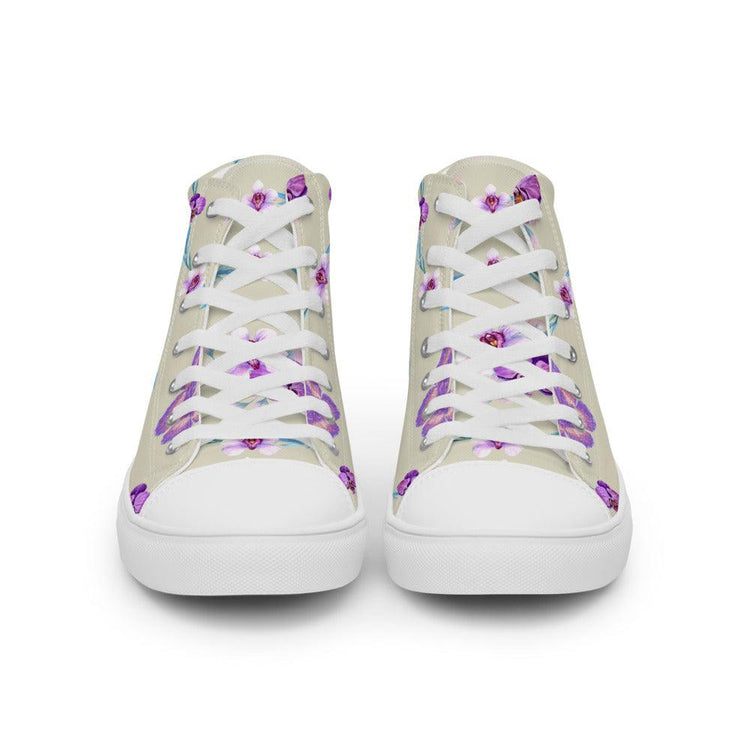 Butterfly Garden Women’s High Top Canvas Shoes - MessyBunFun - Your Destination for Stylish Unisex Clothing, Tops and bottoms - MessyBunFun.com