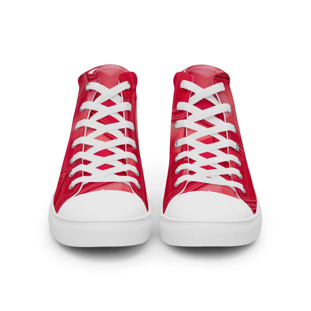 Big Red Wall Women’s High Top Canvas Shoes - MessyBunFun - Your Destination for Stylish Unisex Clothing, Tops and bottoms - MessyBunFun.com