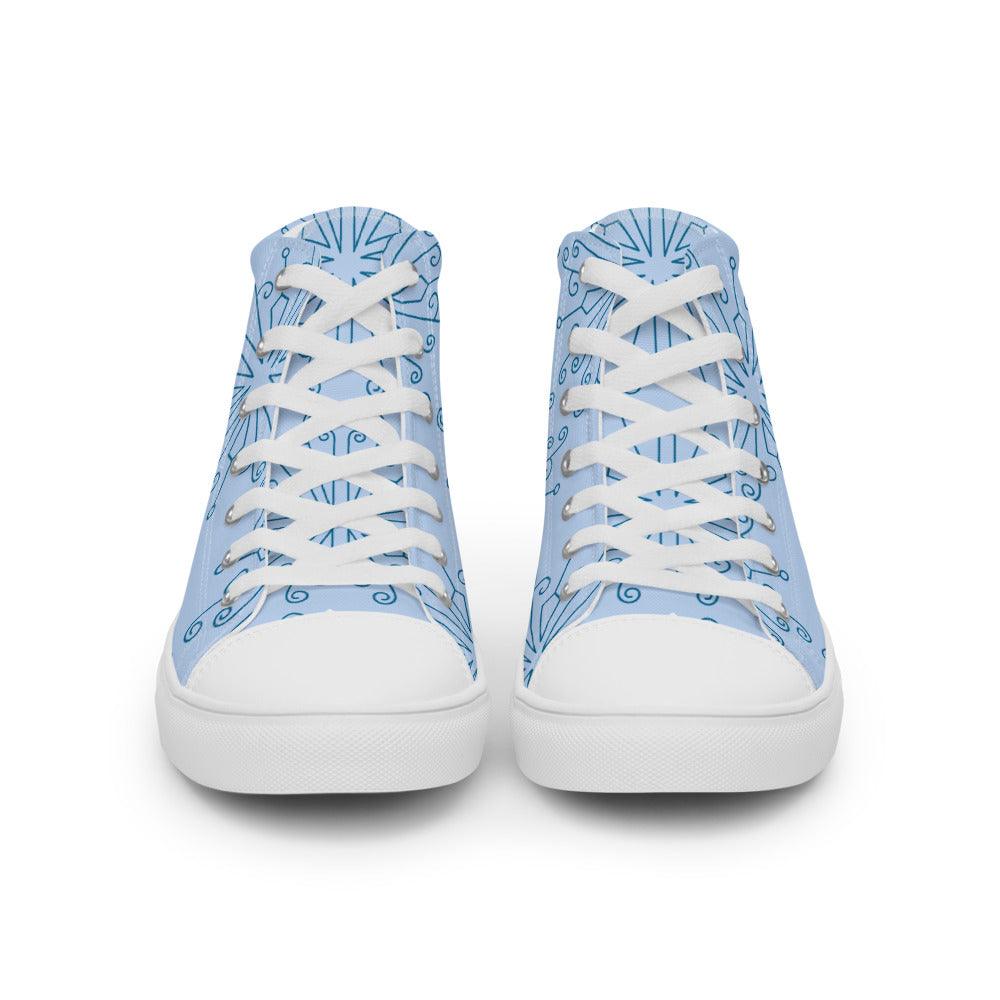 Blue Ornaments Women’s High Top Canvas Shoes - MessyBunFun - Your Destination for Stylish Unisex Clothing, Tops and bottoms - MessyBunFun.com