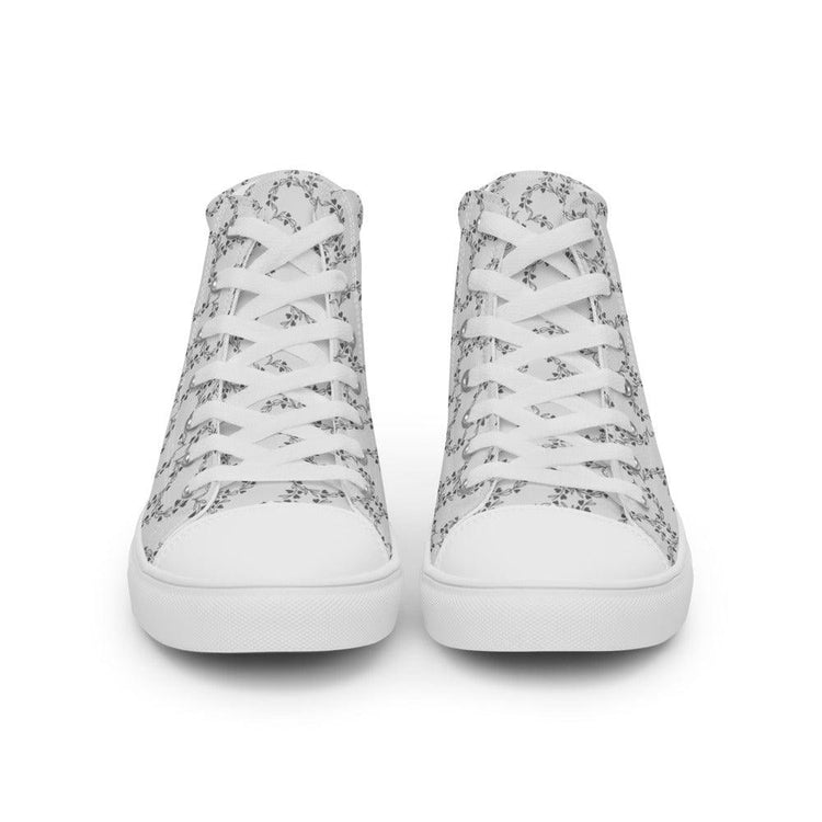 White Vines Women’s High Top Canvas Shoes - MessyBunFun - Your Destination for Stylish Unisex Clothing, Tops and bottoms - MessyBunFun.com