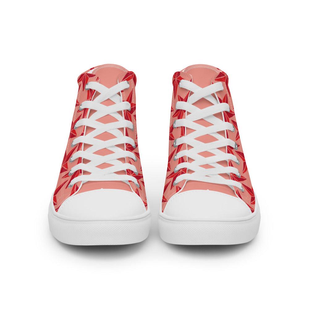 Red Star Women’s High Top Canvas Shoes - MessyBunFun - Your Destination for Stylish Unisex Clothing, Tops and bottoms - MessyBunFun.com