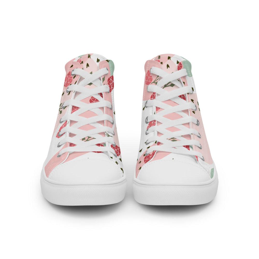 Garden's Heart Women’s High Top Canvas Shoes - MessyBunFun - Your Destination for Stylish Unisex Clothing, Tops and bottoms - MessyBunFun.com